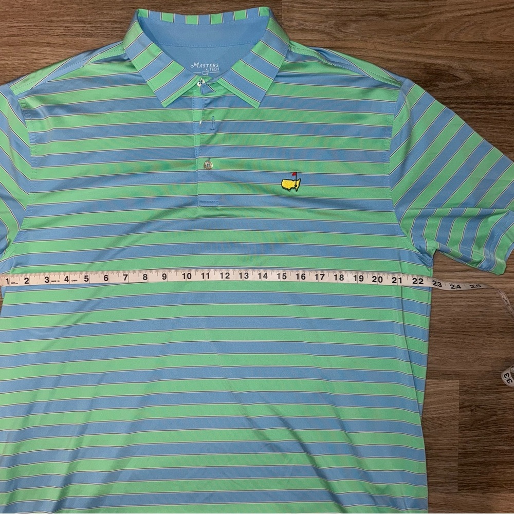Masters Tech Performance Blue/Green Striped Men’s… - image 4